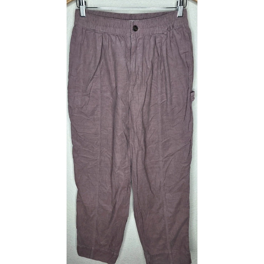 Madewell Corduroy Pant Women S Pink High Rise Flat Front Straight Crop Utility